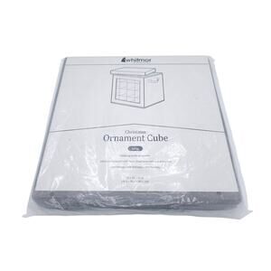 Whitmore Christmas Ornament Holder Cube for 64 Ornaments 12x12x12 Gray Color